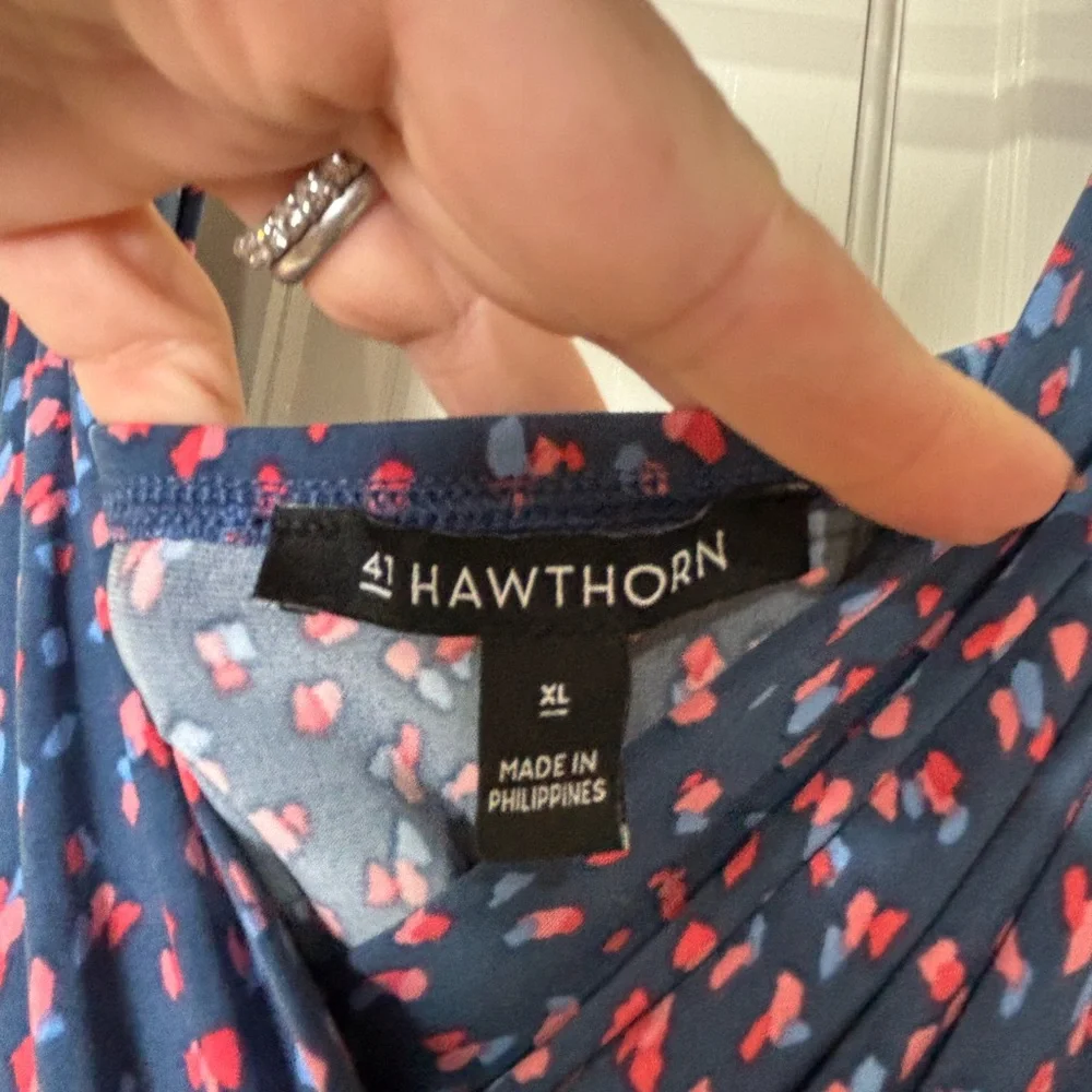 41 Hawthorn Printed Hellena Wrap Maxi‎ Dress, Navy Combo - Picture 5 of 7